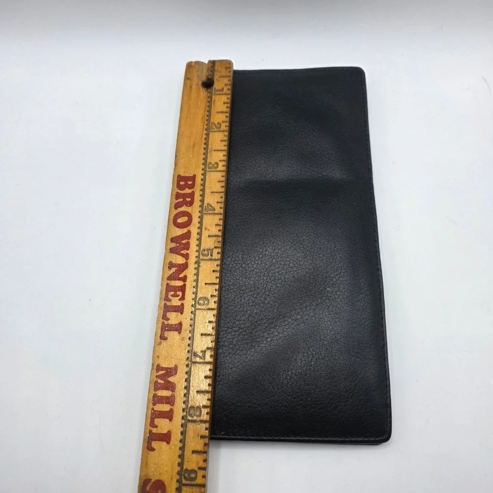 Mens Black Leather Long Secretary Wallet Slim Bifold Card Holder Organizer